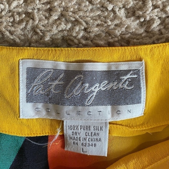 Pat Argenti Vintage 1980’s 100% Silk Blouse size L - Picture 7 of 7